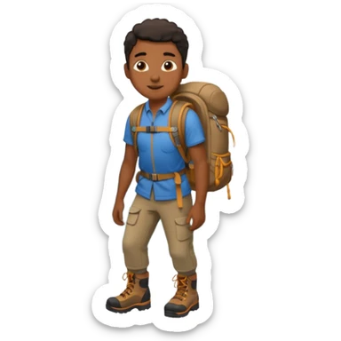 backpacked mountain black people sticker