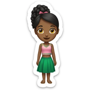 Mexican girl saying hey to black girl sticker