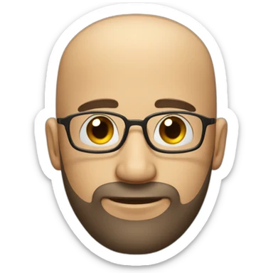 Man with a Little baldness and glass and a Little beard  sticker