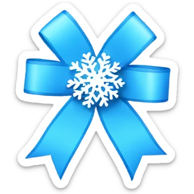 Blue ribbon with snowflake  sticker