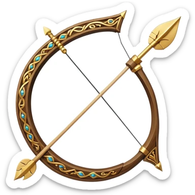 bow and arrow with letter 'A'  sticker