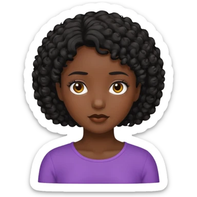 Menina com cabelo cacheado curto sticker