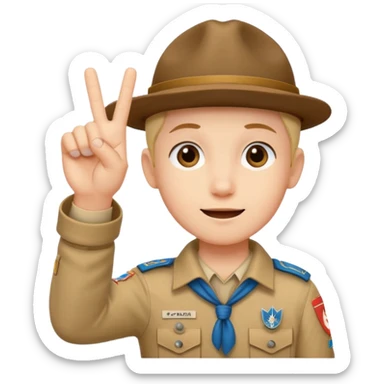 main scouts avec trois doigts du milieu levés   sticker