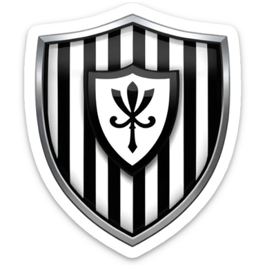 Football club  SV Angers logo, black and white striped shield with 1919 year, sports team emblem sticker