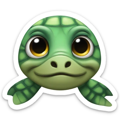 Frowning Sad sea turtle  sticker