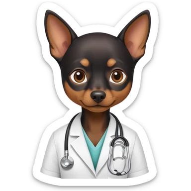 black mini pinscher doctor sticker