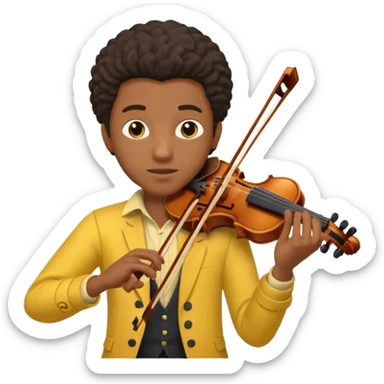 yellow-colored violinist black man  sticker