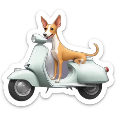 podenco on vespa sticker