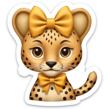 Cheetah with a bow sticker