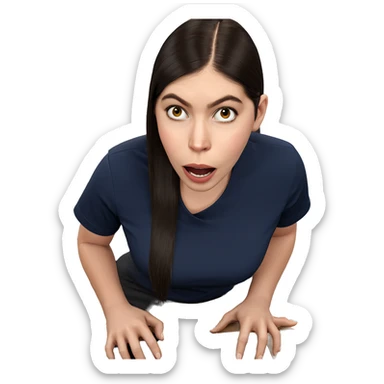 girl in office chair sticker