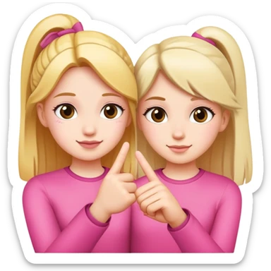 Two girls making a pinky promise  sticker