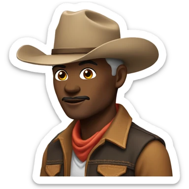 Cowboy with lifted eyebrow ￼ sticker