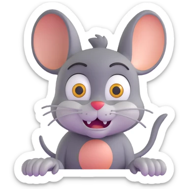 Jerry from Tom and Jerry cartoon waking up startled with wide eyes sticker