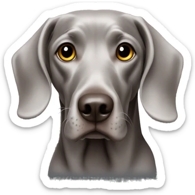 Weimaraner with bow on head sticker