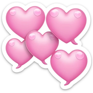 Thinking bubbles with pink hearts  sticker