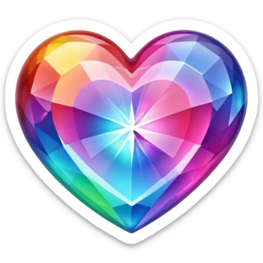 colorful crystal heart sticker