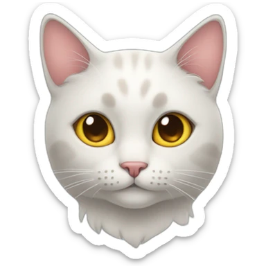 cat with hearts instead of eyes sticker