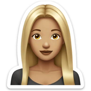 beautiful girl with long highlight blonde hair sticker