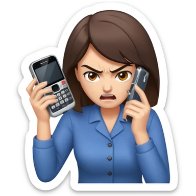 Mom destroying old phones sticker