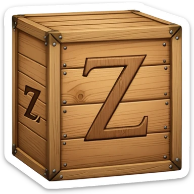 letter Z in box sticker