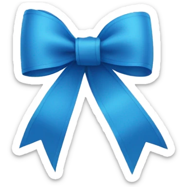 Blue ribbon bow sticker