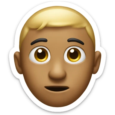 Regular emoji that gold with finger in nose with eyes pinching together closed sticker