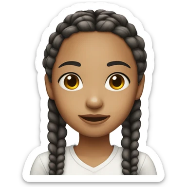 light skin girl with braids sticker