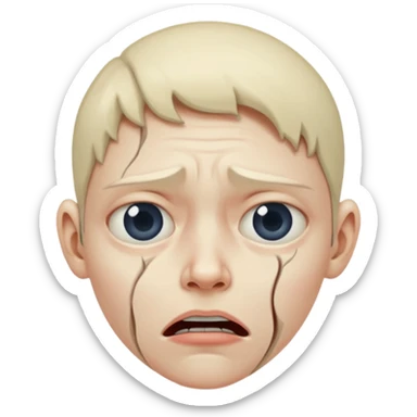 Distorted face sticker