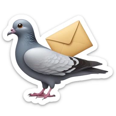 Pigeon holding an envelope emoji ios style sticker