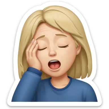 yawning sleepy character sticker