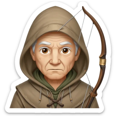 Archer âgé capuche position tir sticker