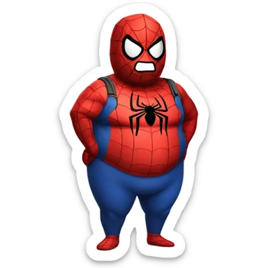 Fat spiderman sticker
