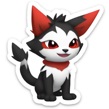 Black and Red Ethereal Cool Edgy Cute Anthro Zangoose Litten Fakémon sticker