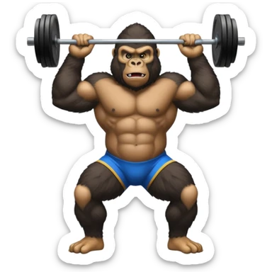 weightlifting gorilla sticker