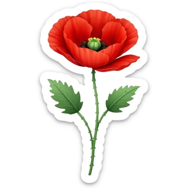 Poppy flower sticker