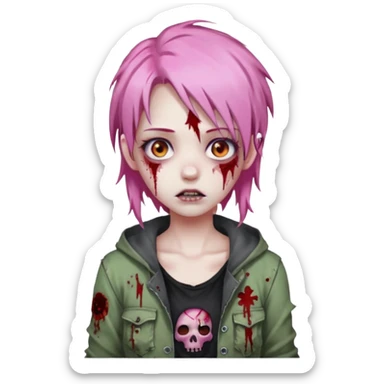 Anime Pink ZombieGirl She/Her sticker