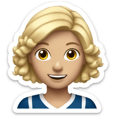 Cheerleader girl with blonde hair sticker