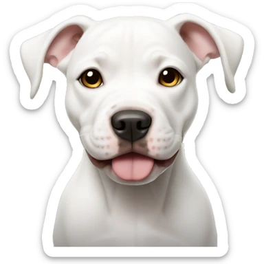 PITBULL white puppy sticker