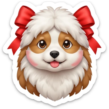 Cute dog with ribbon  sticker