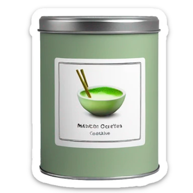 minimal matcha scented candle in small silver tin with realistic label sticker