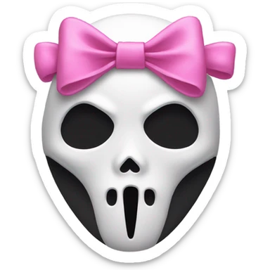 Ghostface with pink bow sticker