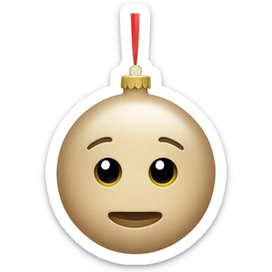 beige christmas ornament sticker