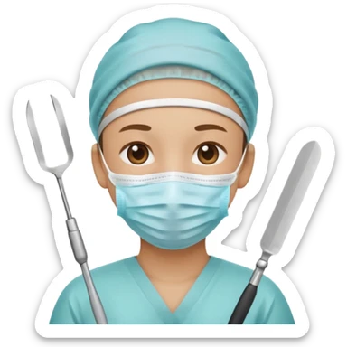 plastic surgery emoji with scalpel and face sticker