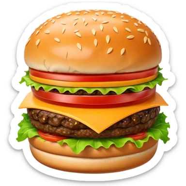 hamburger with a face sticker