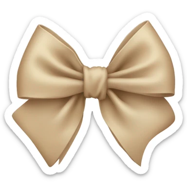 beige bow sticker