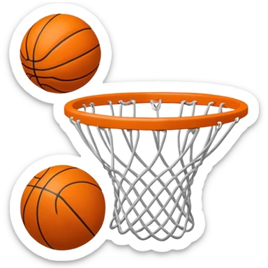 Faça um emoji de uma bola de Basquete branca e nela um símbolo de verificado sticker