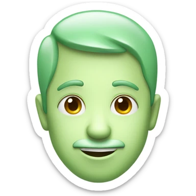 a pale green normal distribution with a cute smiling face sticker