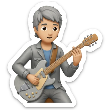 gray statue guitarist sticker