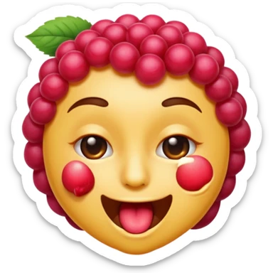 Emoji face winking blowing tongue raspberry sticker