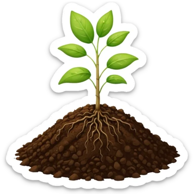 soil emoji with a sprout  sticker